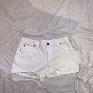 White denim shorts